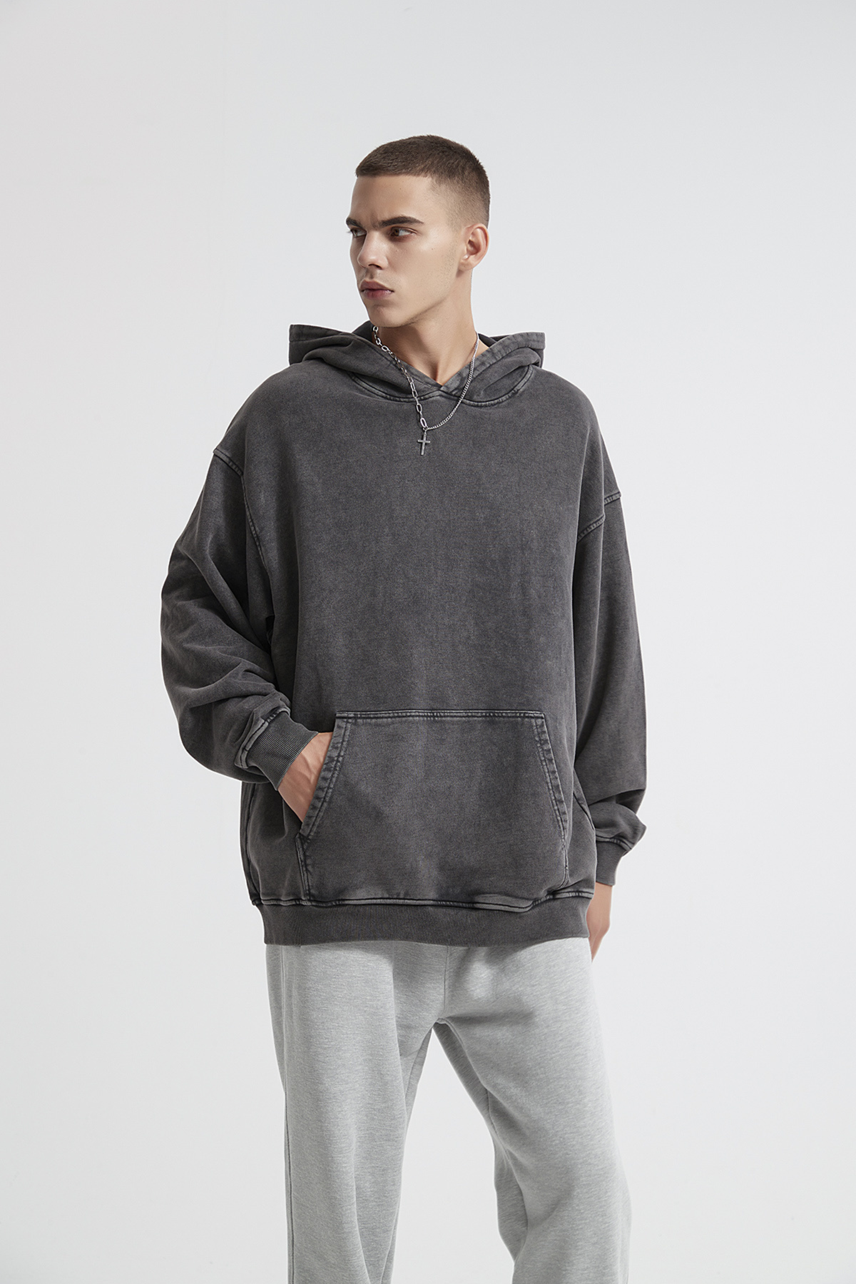 Vintage Washed Pullover Hoodie