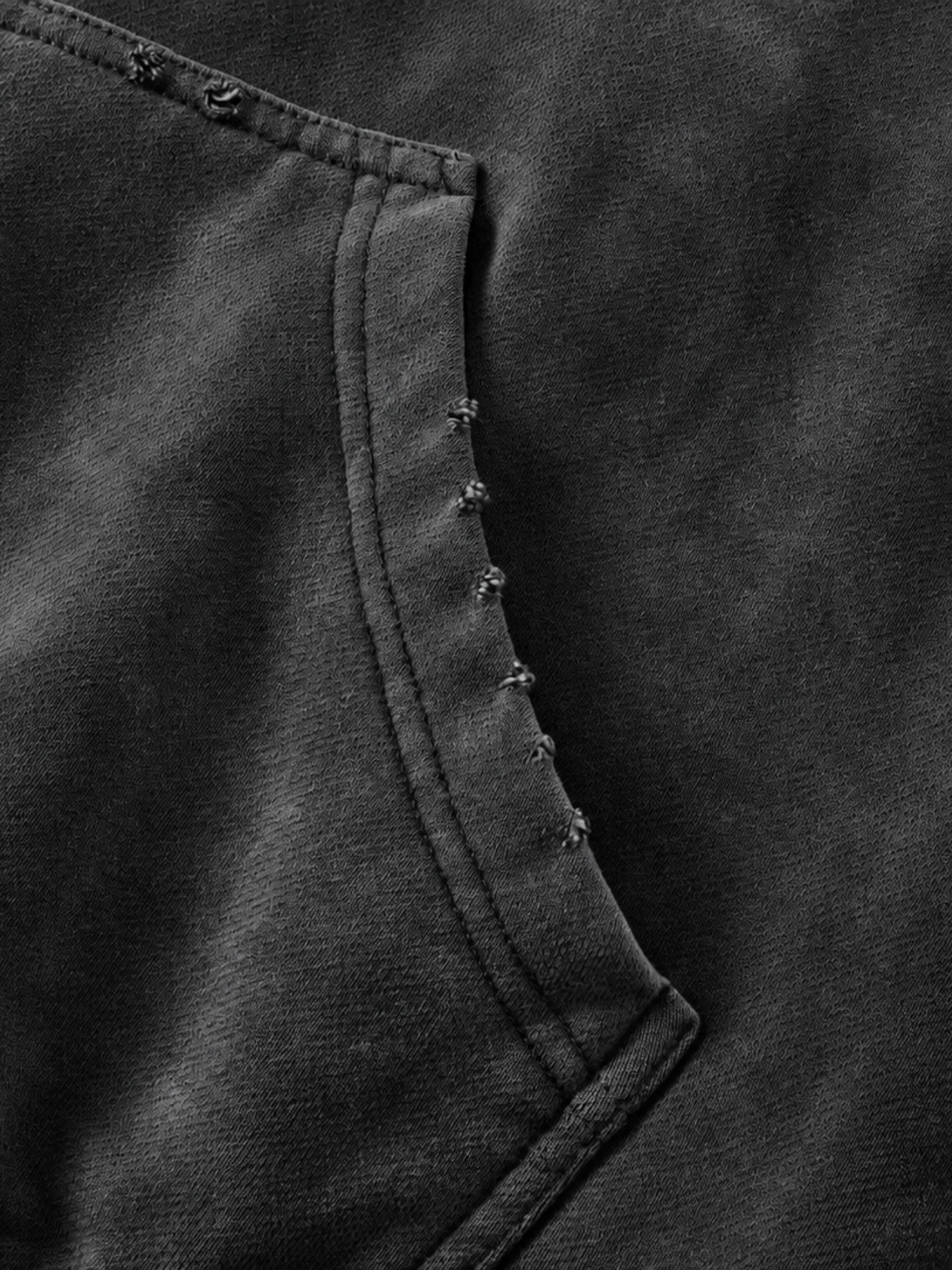 Boxy Distressed Zip Hoodie