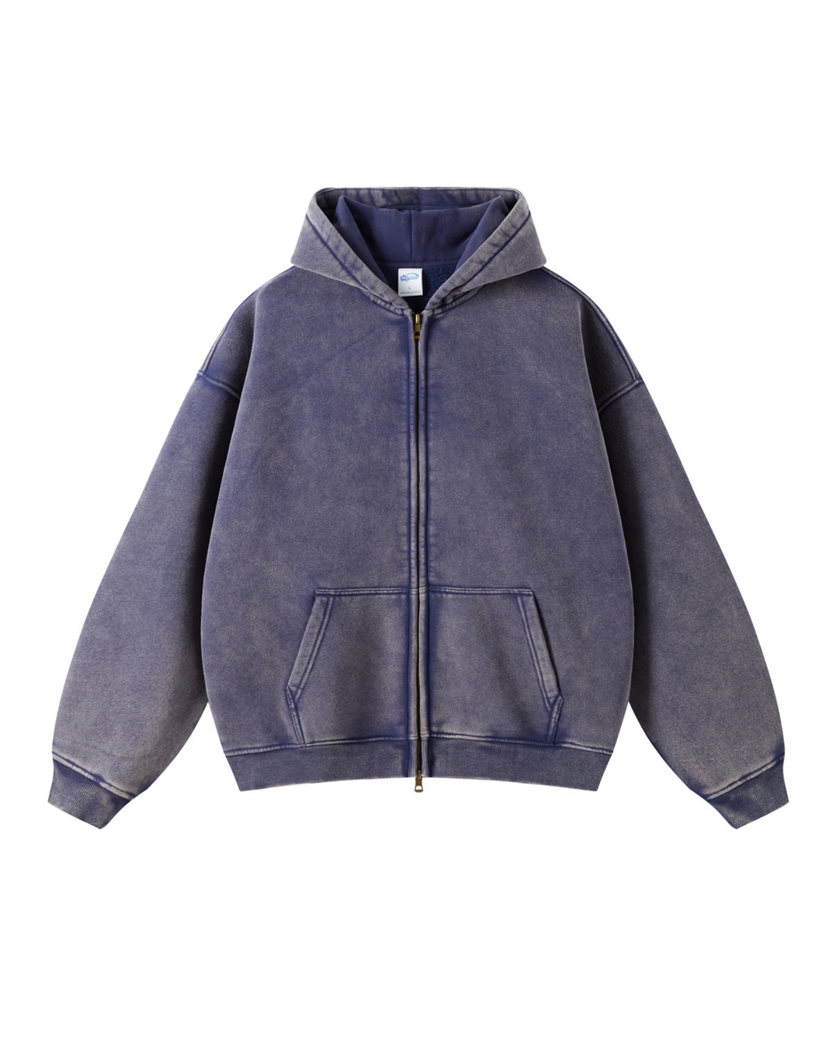Faded Two-Way Zip Hoodie