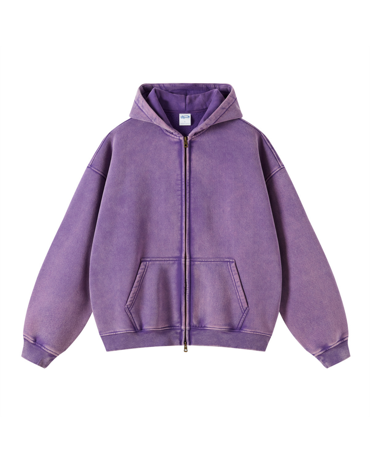 Faded Two-Way Zip Hoodie