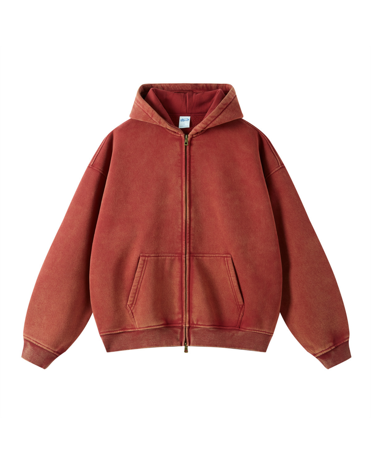Faded Two-Way Zip Hoodie