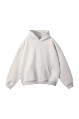 Fleece-Lined Pullover Hoodie in Stone Grey – front product view