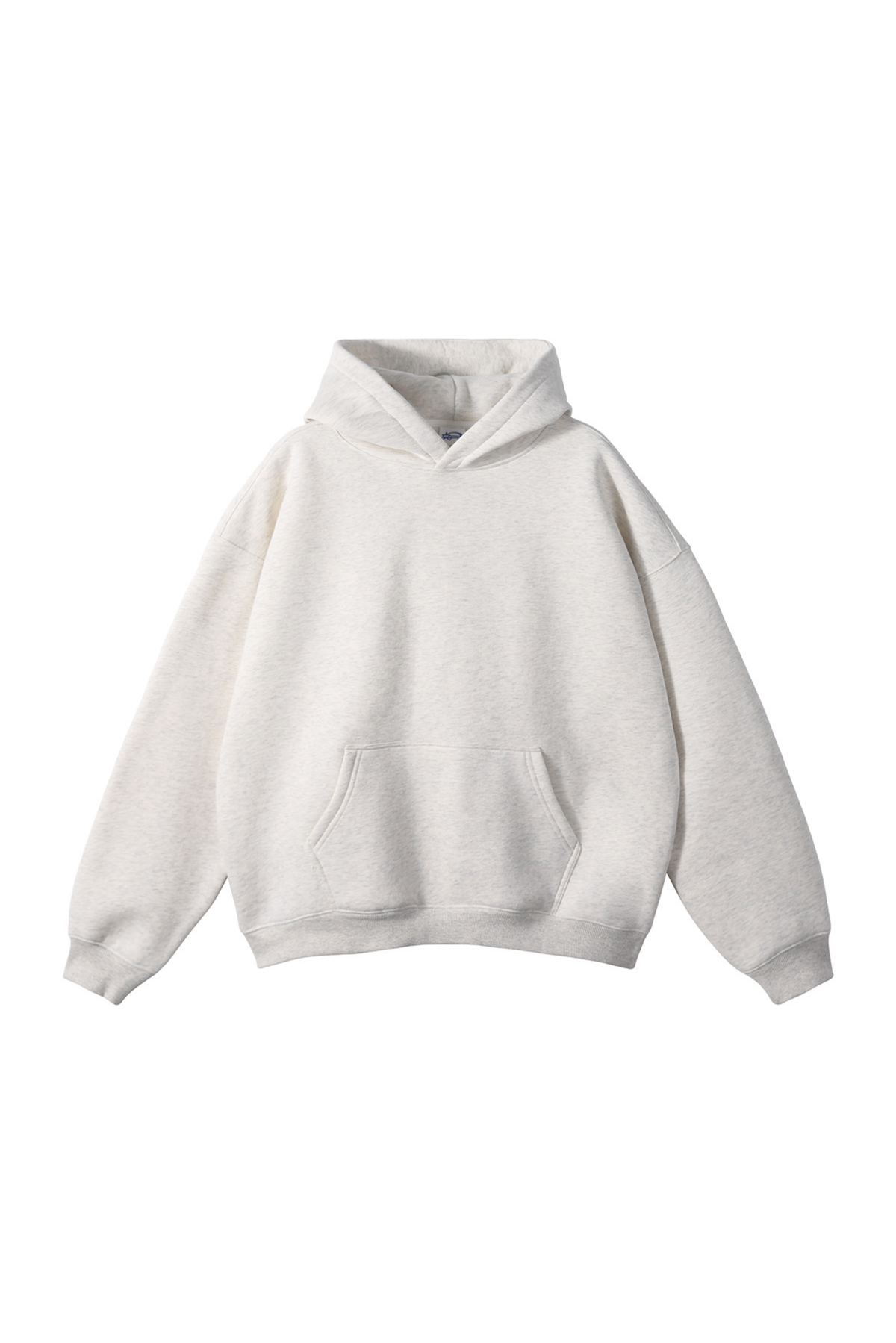 Fleece-Lined Pullover Hoodie in Stone Grey – front product view