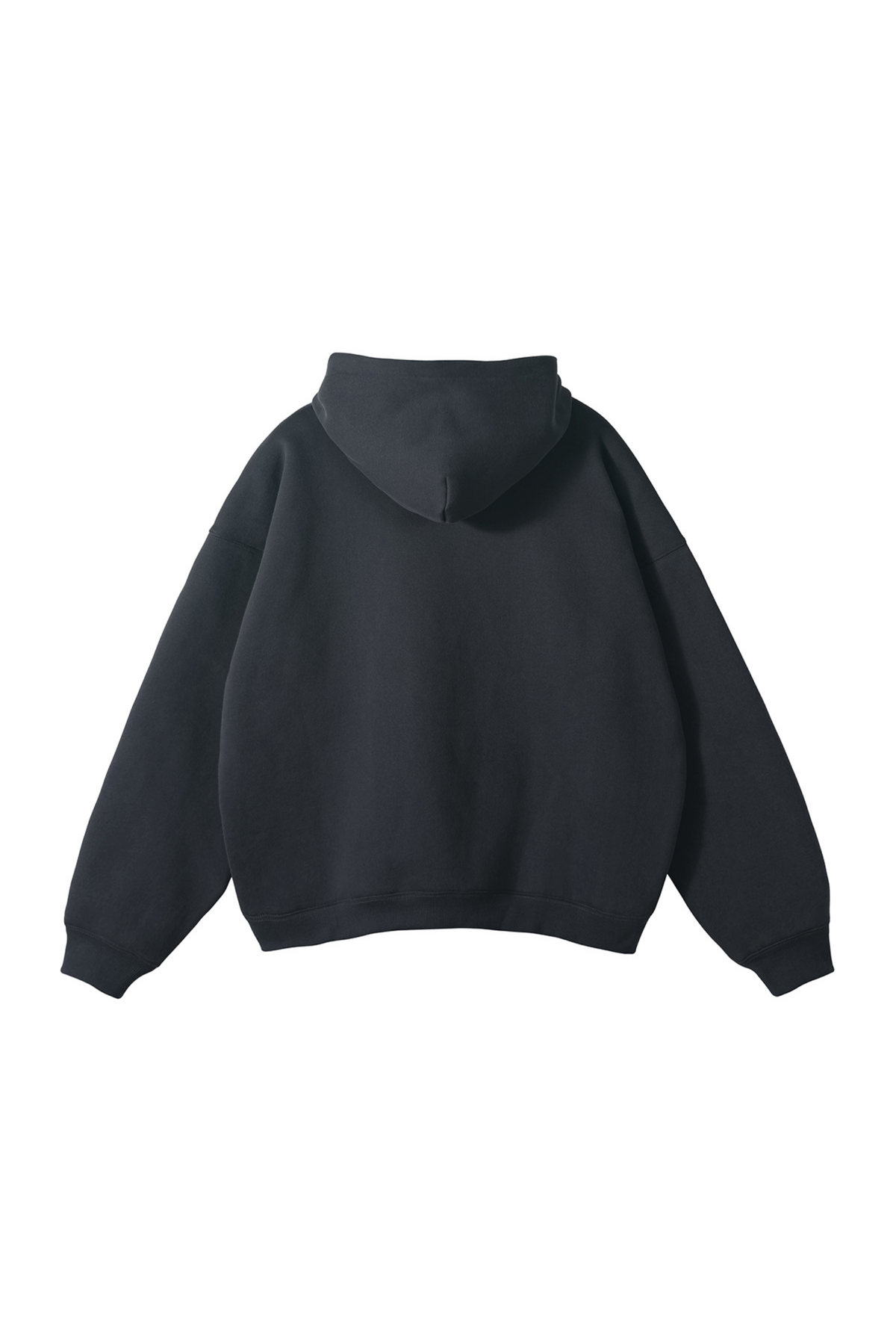 Fleece-Lined Pullover Hoodie in Charcoal – back product view