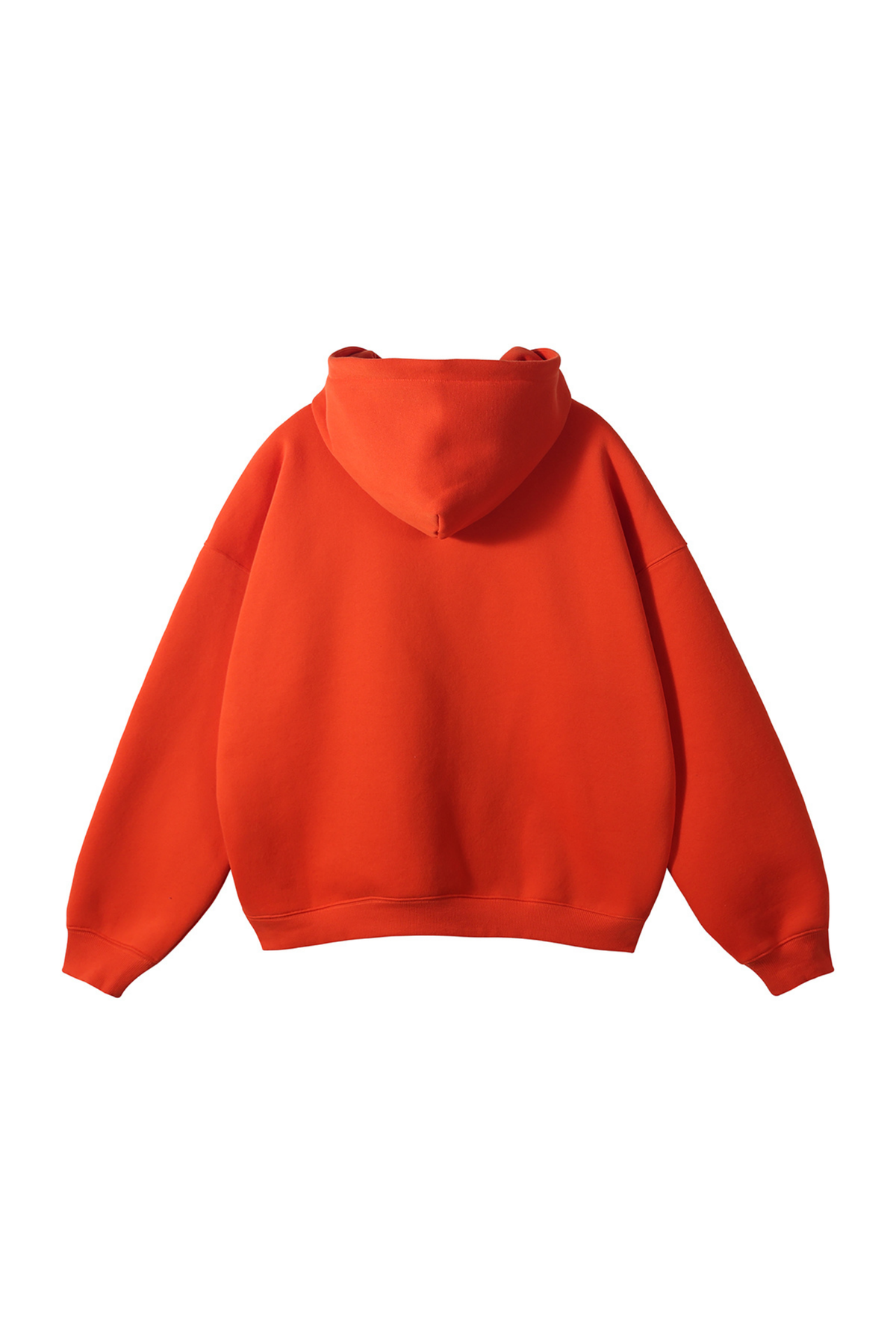 Fleece-Lined Pullover Hoodie in Burnt Orange – back product view