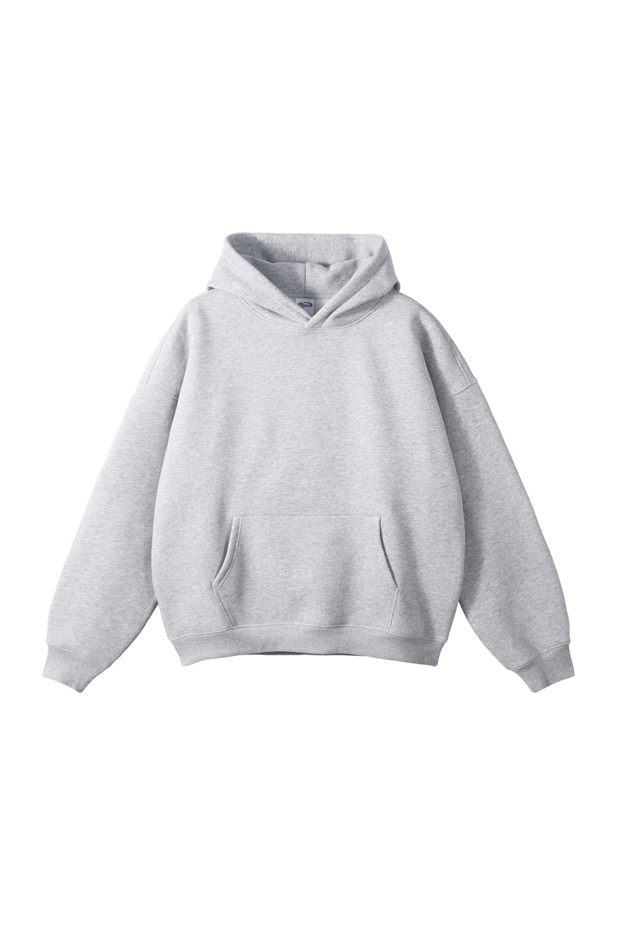 Fleece-Lined Pullover Hoodie in Grey Marl – front product view