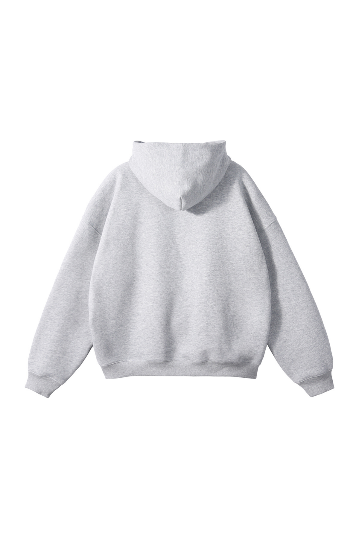 Fleece-Lined Pullover Hoodie in Grey Marl – back product view