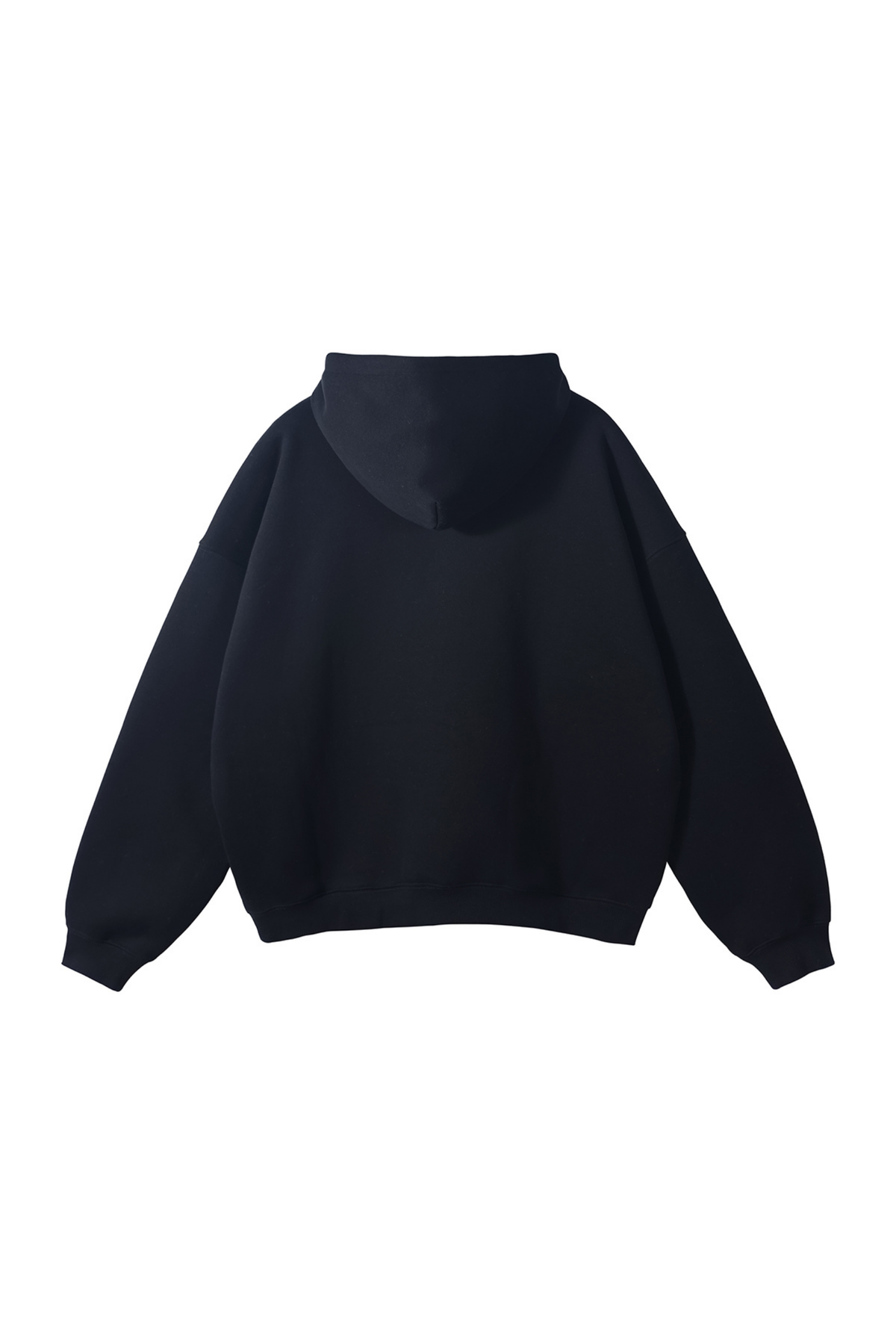 Fleece-Lined Pullover Hoodie in Black – back product view