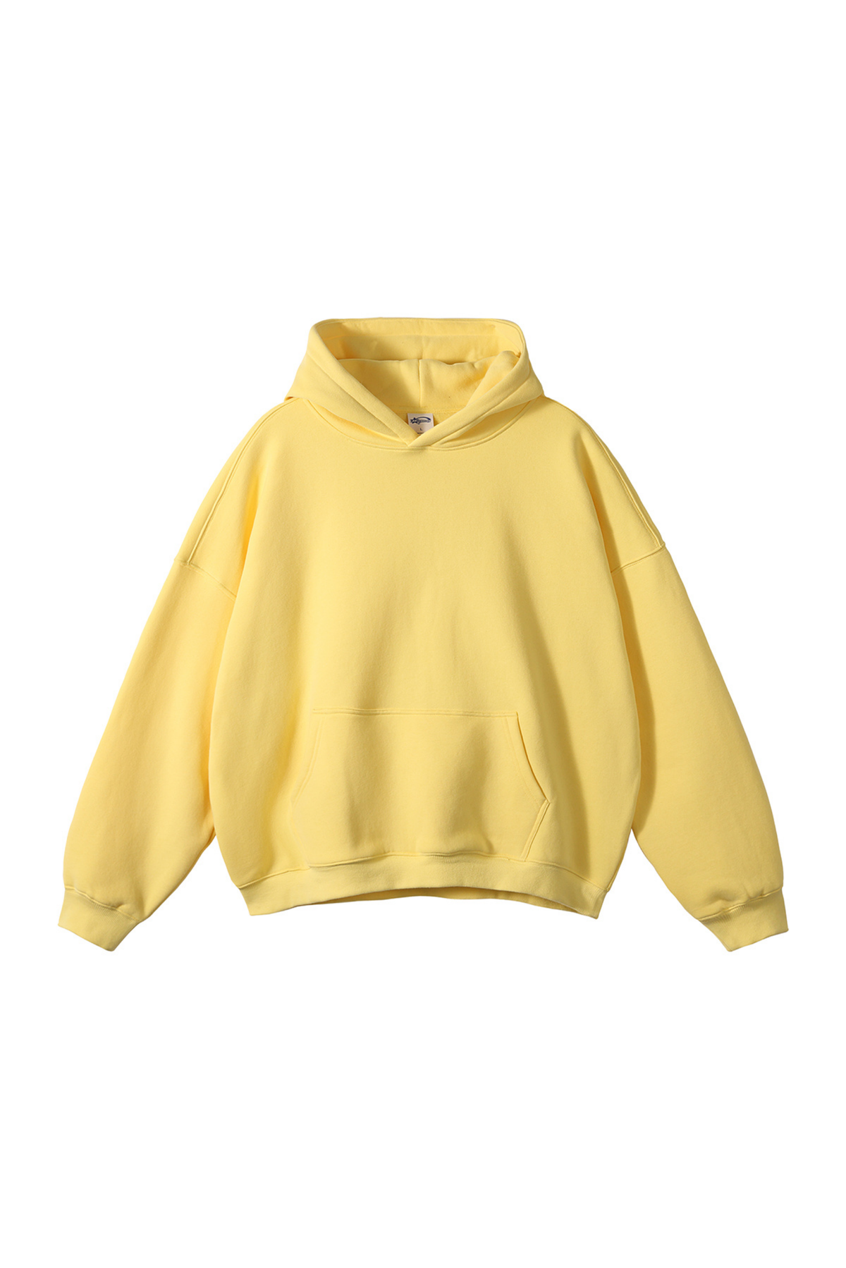 Fleece-Lined Pullover Hoodie in Yellow – front product view