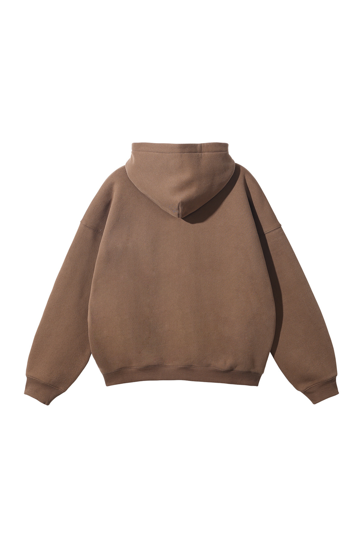 Fleece-Lined Pullover Hoodie in Brown – back product view
