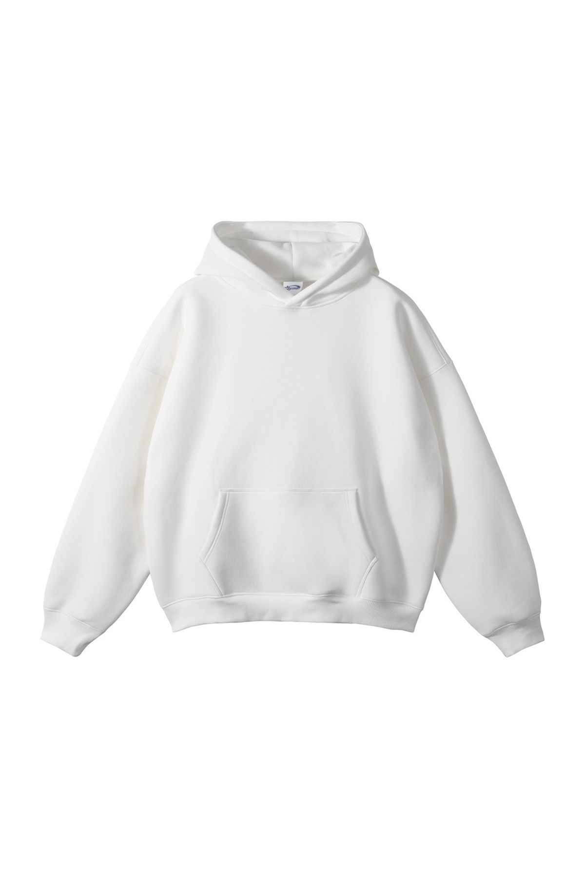 Fleece-Lined Pullover Hoodie in White – front product view