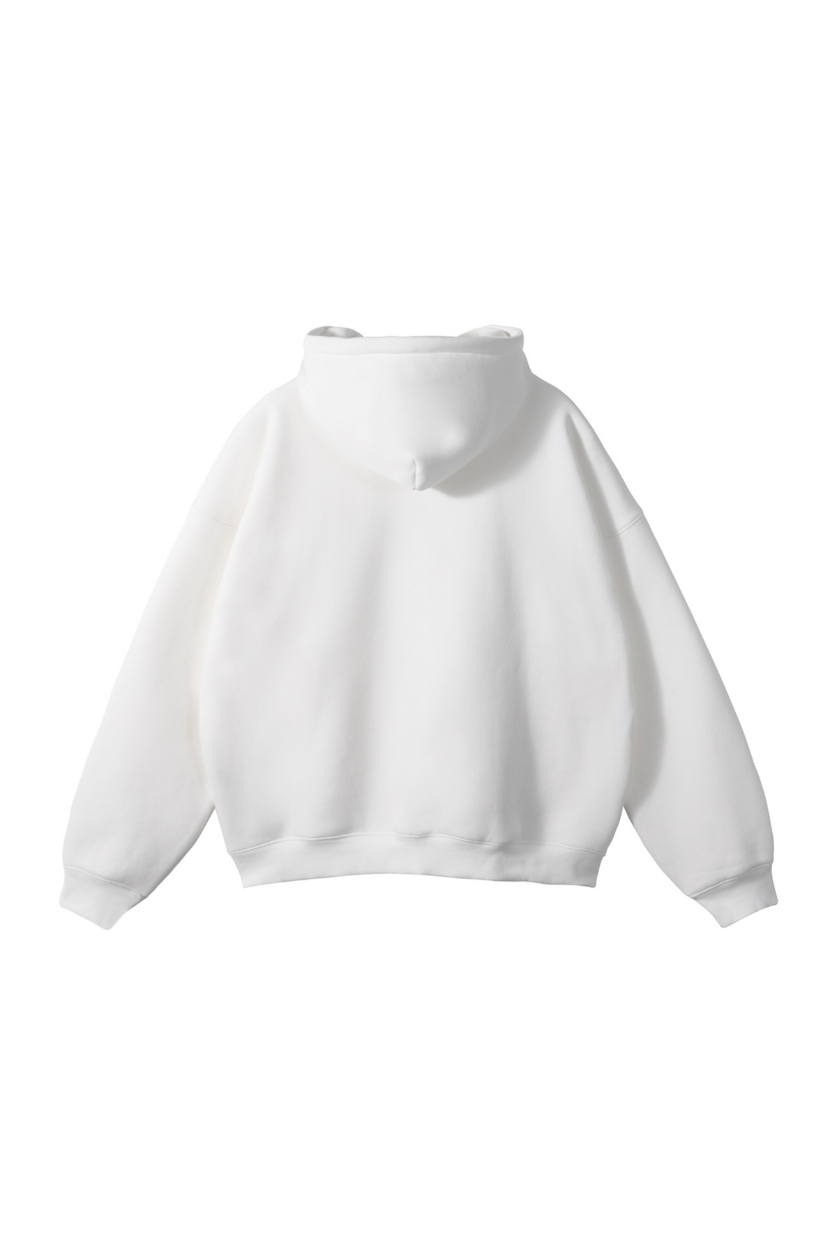 Fleece-Lined Pullover Hoodie in White – back product view