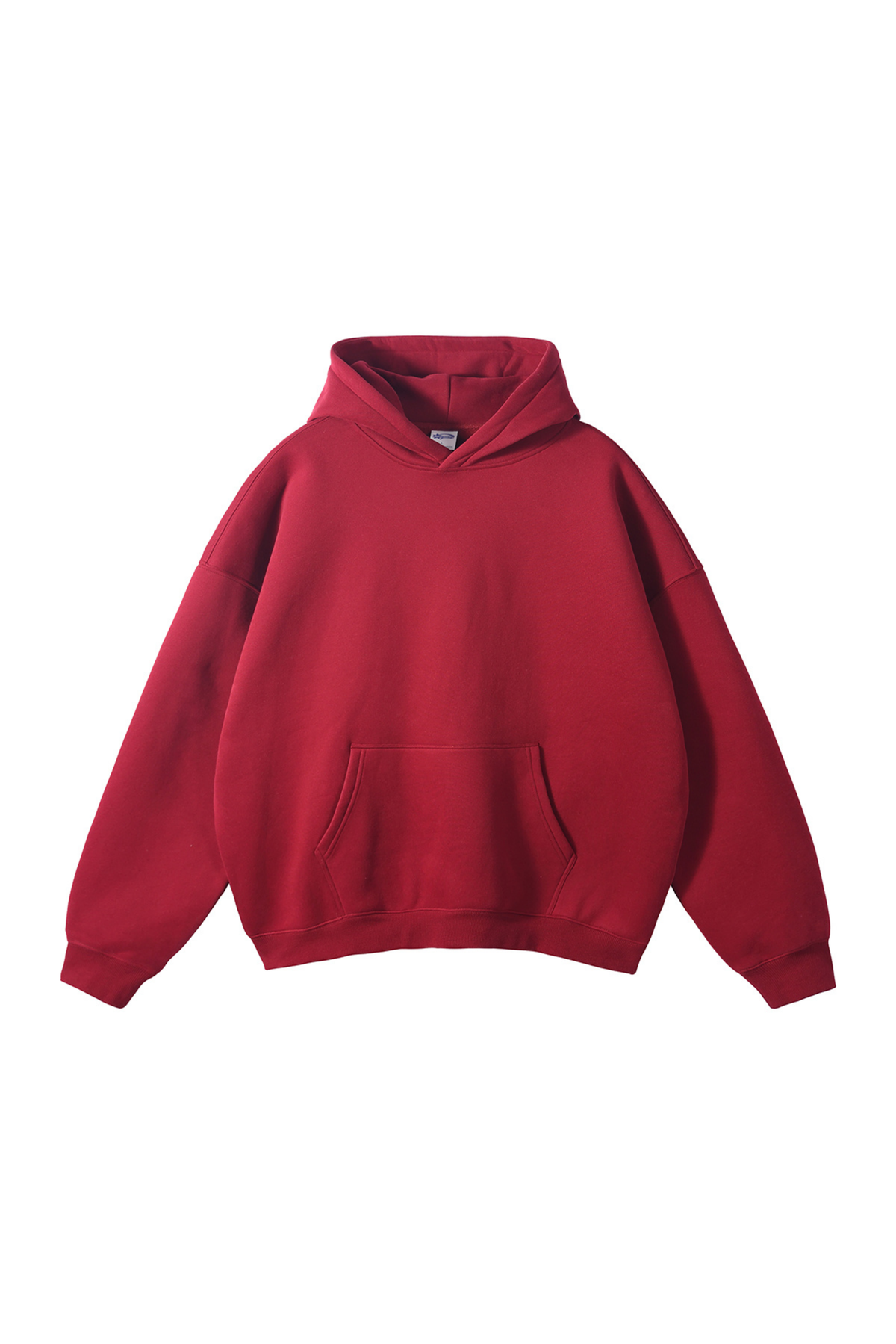 Fleece-Lined Pullover Hoodie in Burgundy – front product view