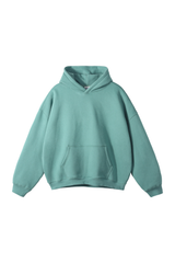 Fleece-Lined Pullover Hoodie in Green – front product view
