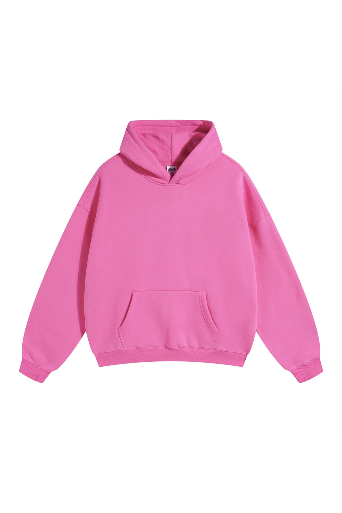 Fleece-Lined Pullover Hoodie in Fuchsia – front product view