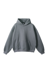 Fleece-Lined Pullover Hoodie in Dark Grey – front product view