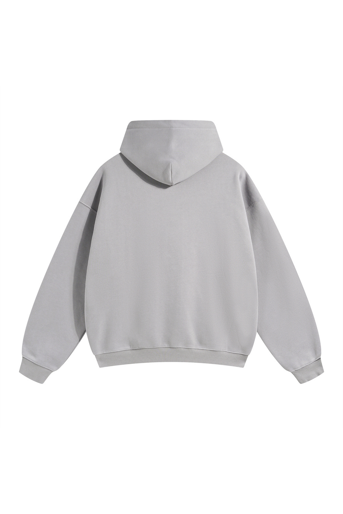 Fleece-Lined Pullover Hoodie in Grey – back product view