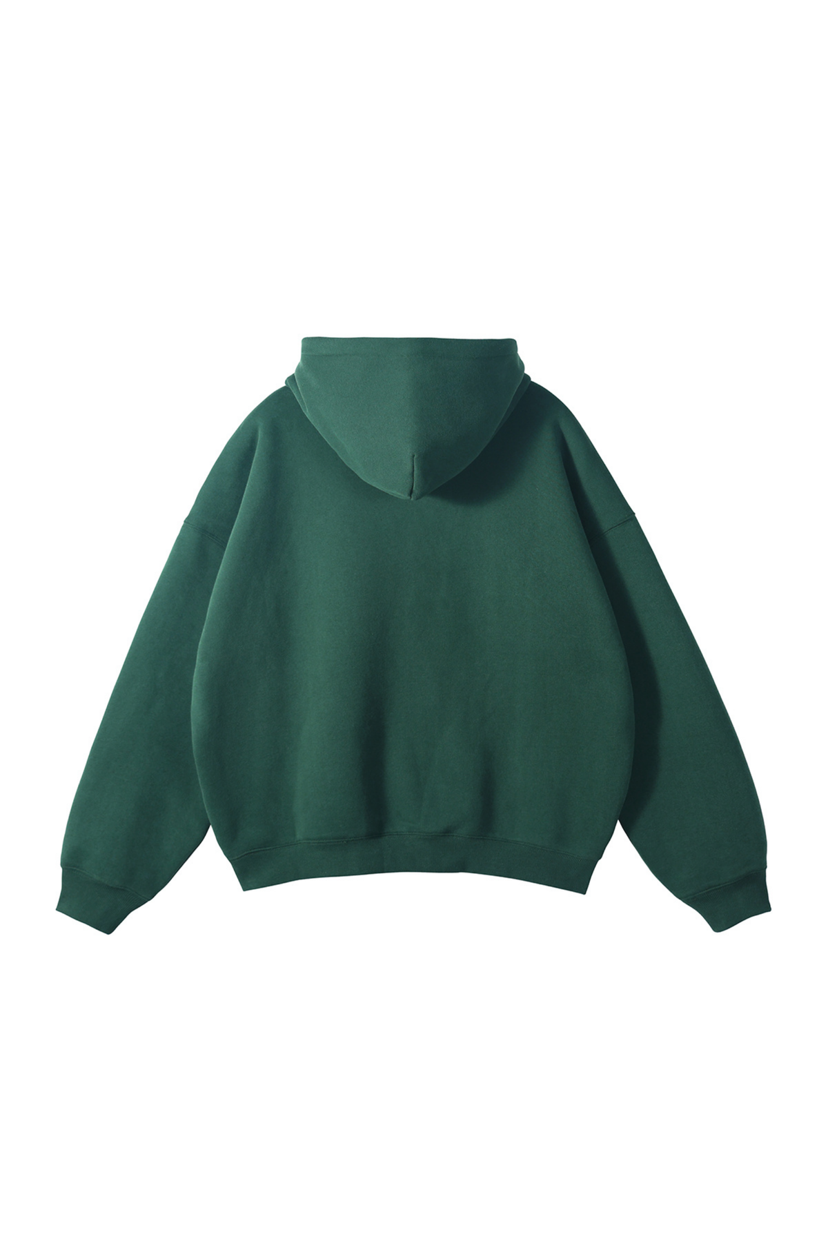 Fleece-Lined Pullover Hoodie in Forest Green – back product view