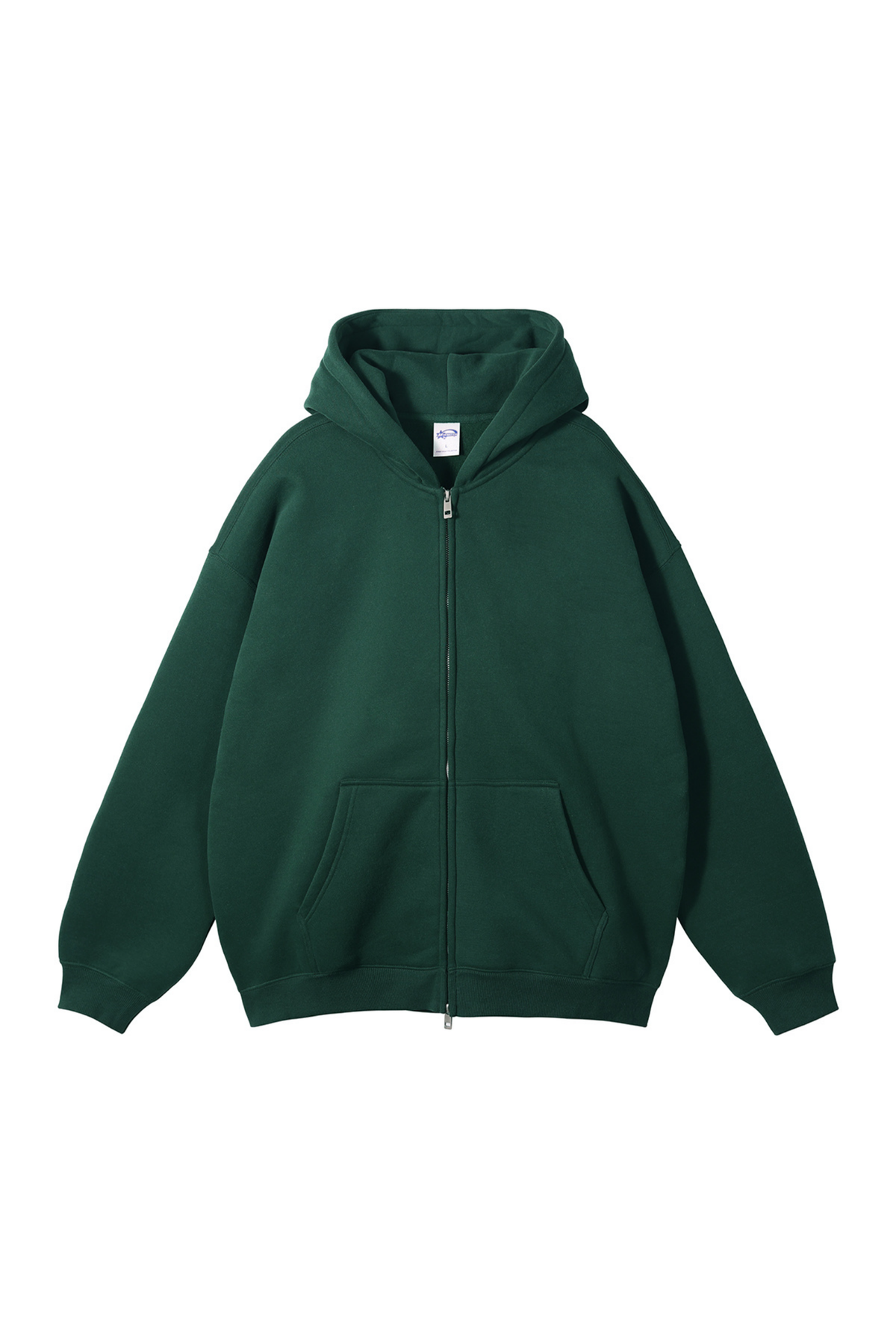 Brushed Fleece Two-Way Zip Hoodie