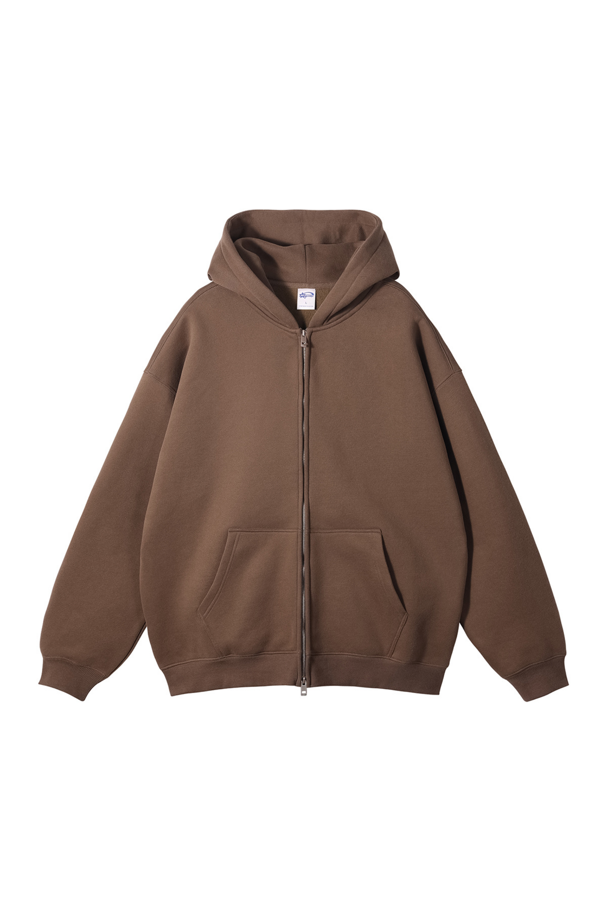 Brushed Fleece Two-Way Zip Hoodie