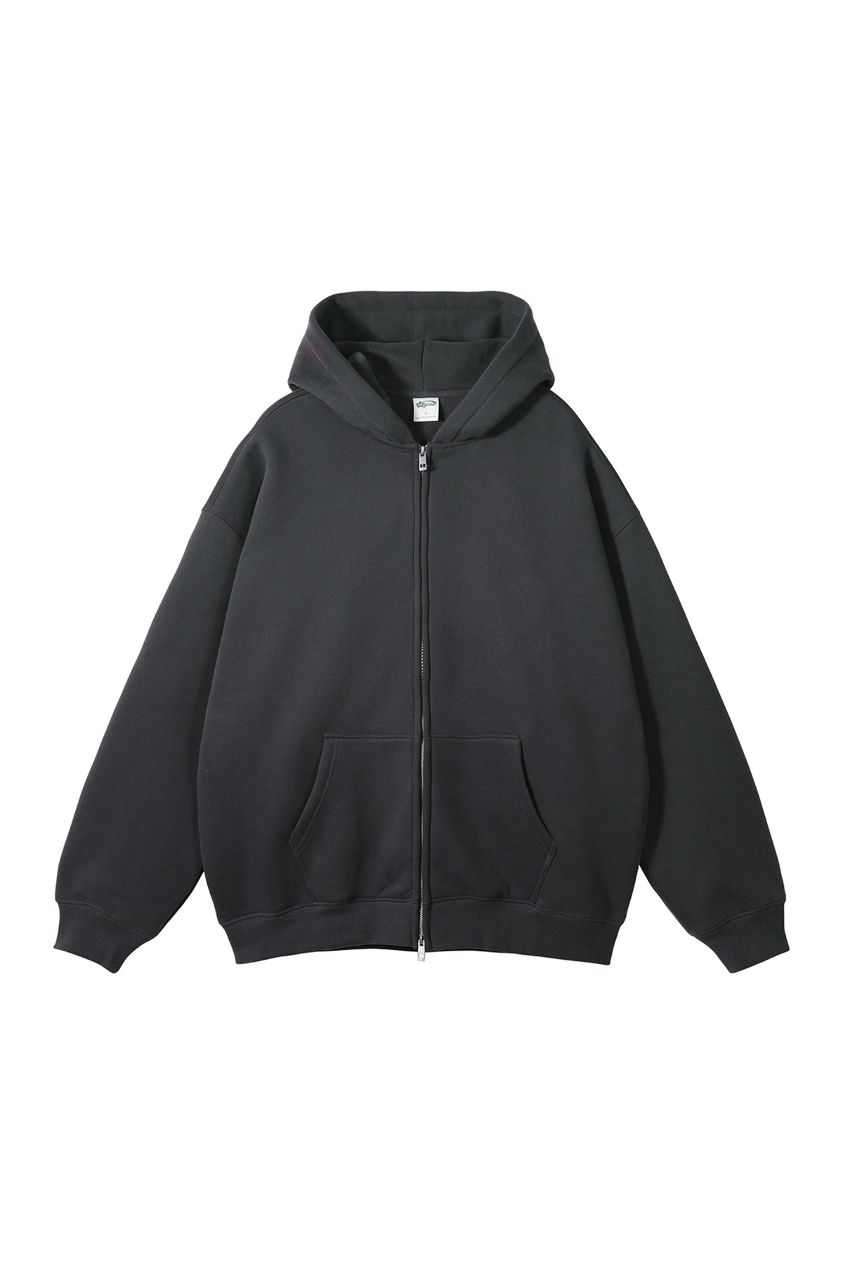 Brushed Fleece Two-Way Zip Hoodie