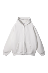 Brushed Fleece Two-Way Zip Hoodie
