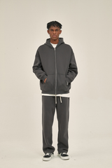 Brushed Fleece Two-Way Zip Hoodie