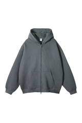 Brushed Fleece Two-Way Zip Hoodie