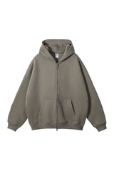 Brushed Fleece Two-Way Zip Hoodie