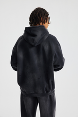 Distressed Pullover Hoodie – fit and silhouette view