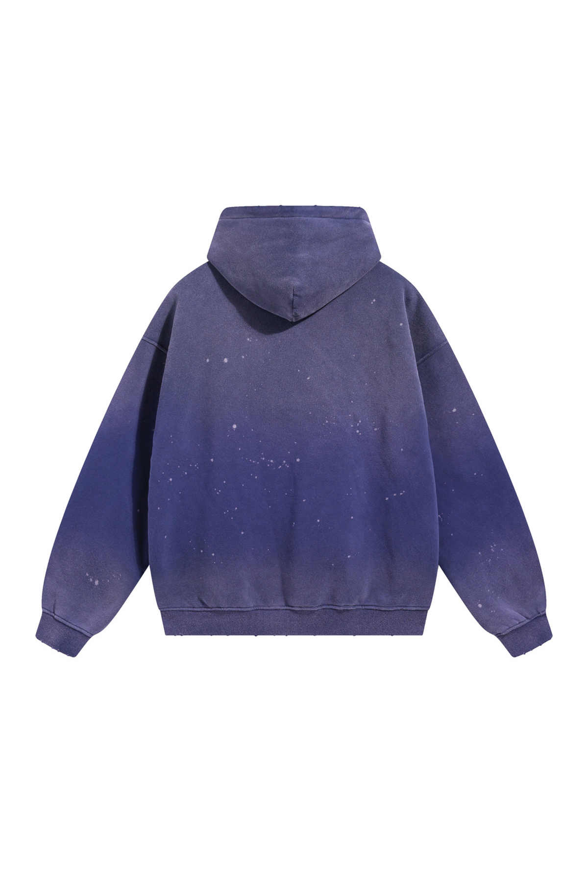 Paint-Splatter Washed Hoodie in Navy – back view