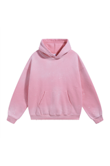 Paint-Splatter Washed Hoodie in Rose Pink – front view