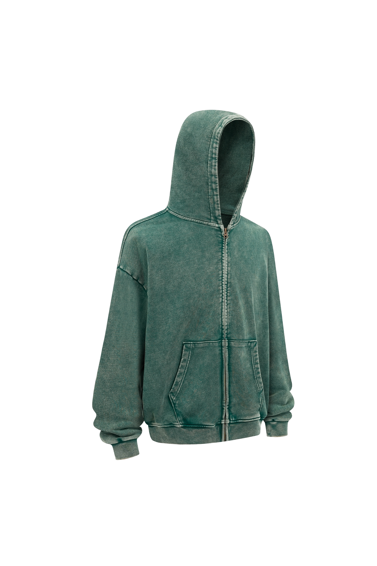 Heavyweight Vintage Washed Full-Zip Hoodie