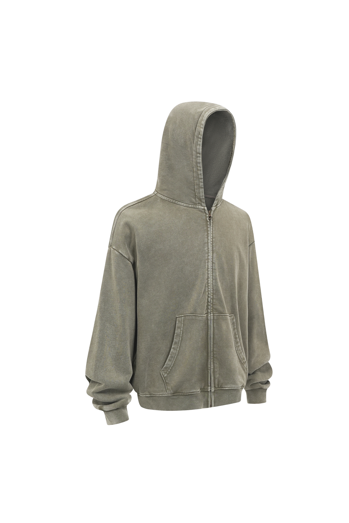 Heavyweight Vintage Washed Full-Zip Hoodie