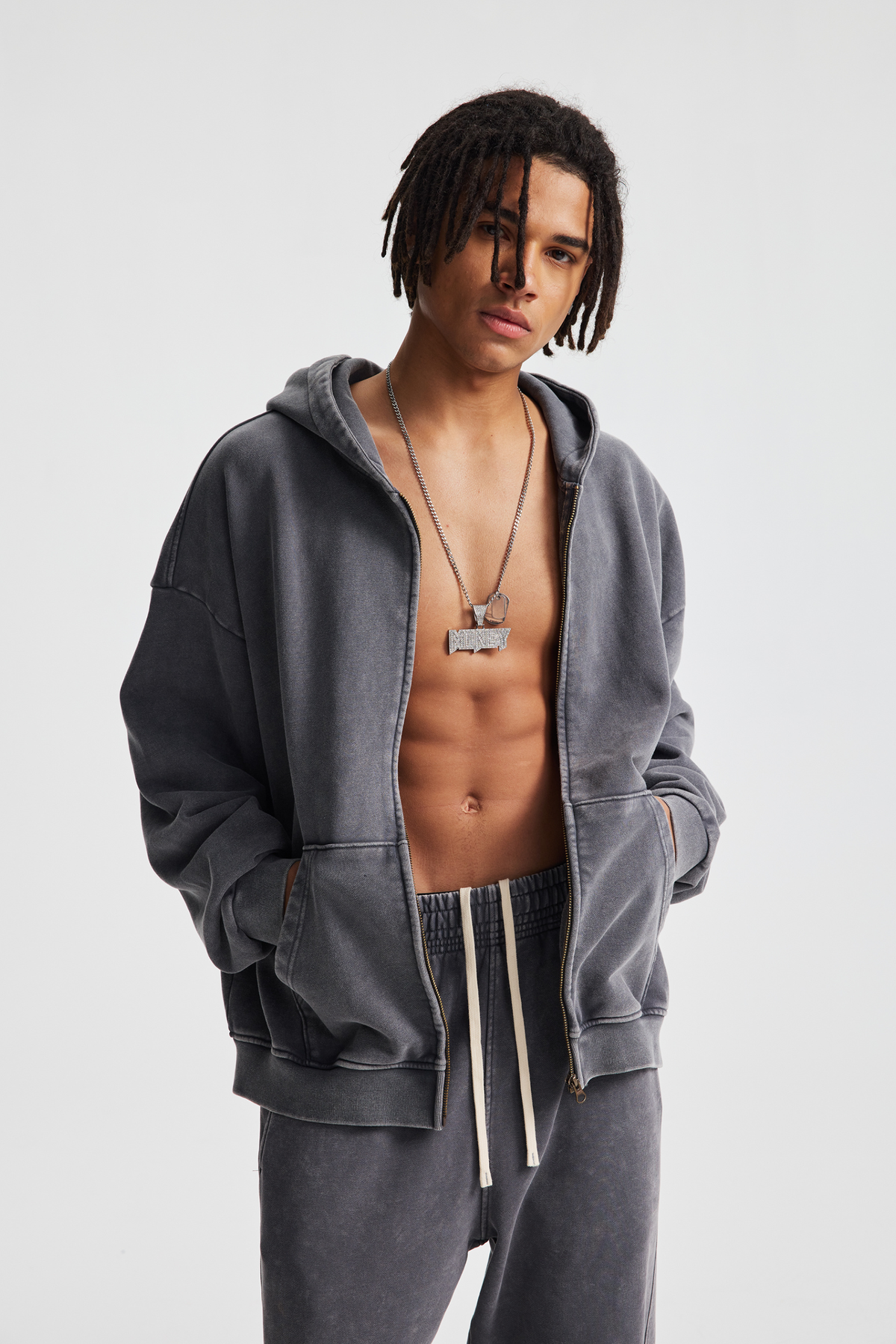Heavyweight Vintage Washed Full-Zip Hoodie