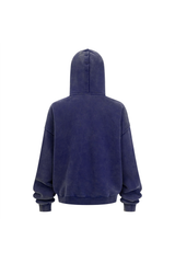 Distressed Two-Way Zip Hoodie