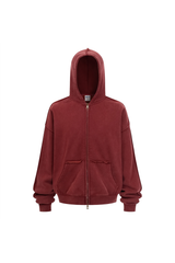 Distressed Two-Way Zip Hoodie