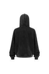 Distressed Two-Way Zip Hoodie