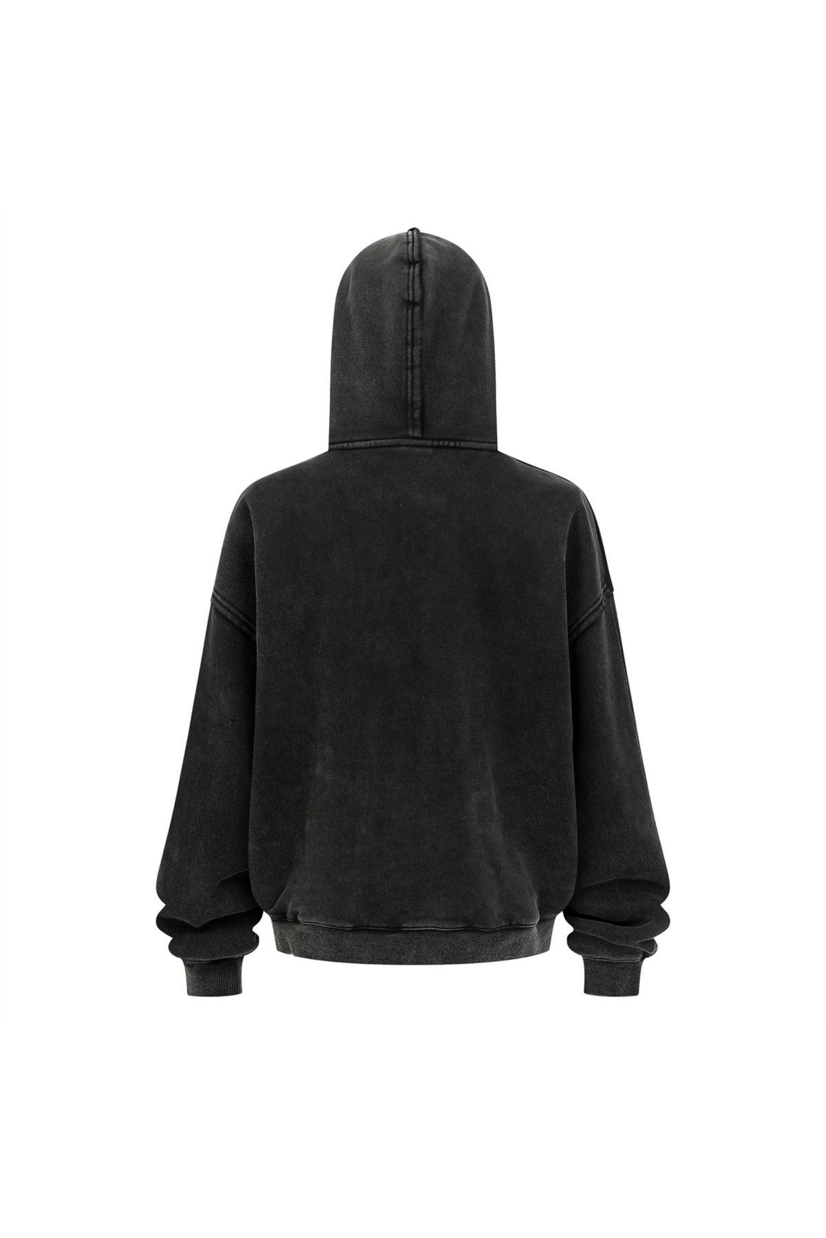 Distressed Two-Way Zip Hoodie