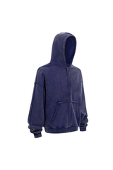 Distressed Two-Way Zip Hoodie