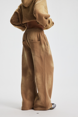 Faded Wide-Leg Joggers
