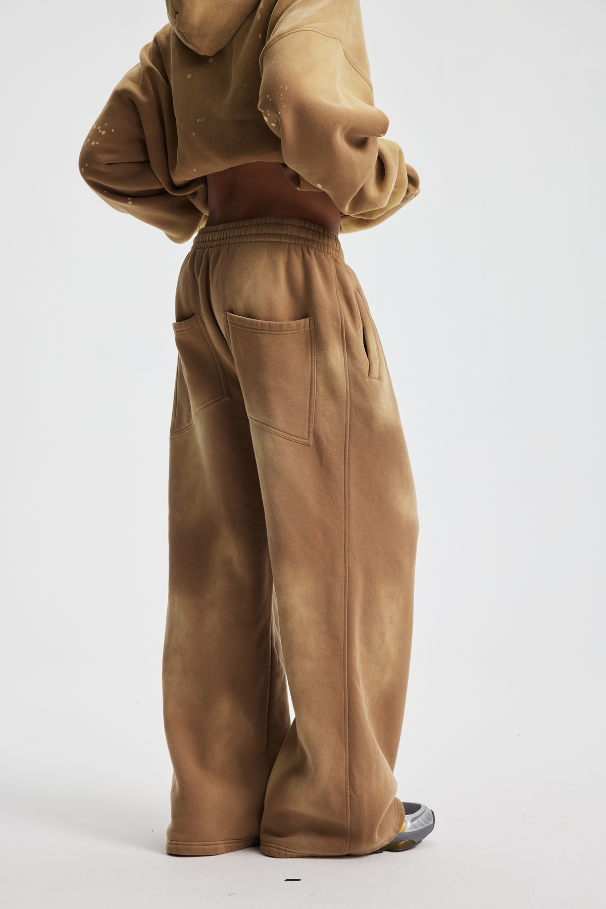 Faded Wide-Leg Joggers