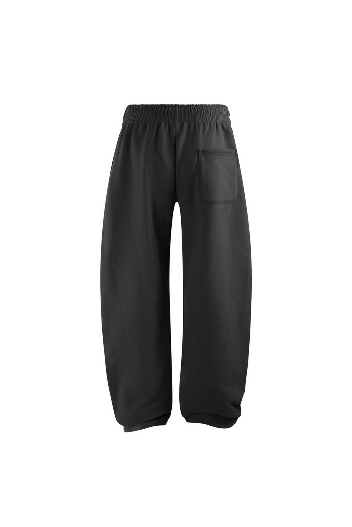 Brushed-Fleece Barrel-Leg Joggers in Charcoal – detail view
