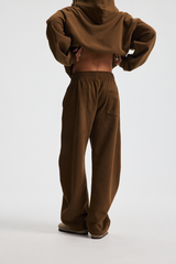 Brushed-Fleece Barrel-Leg Joggers – detail view