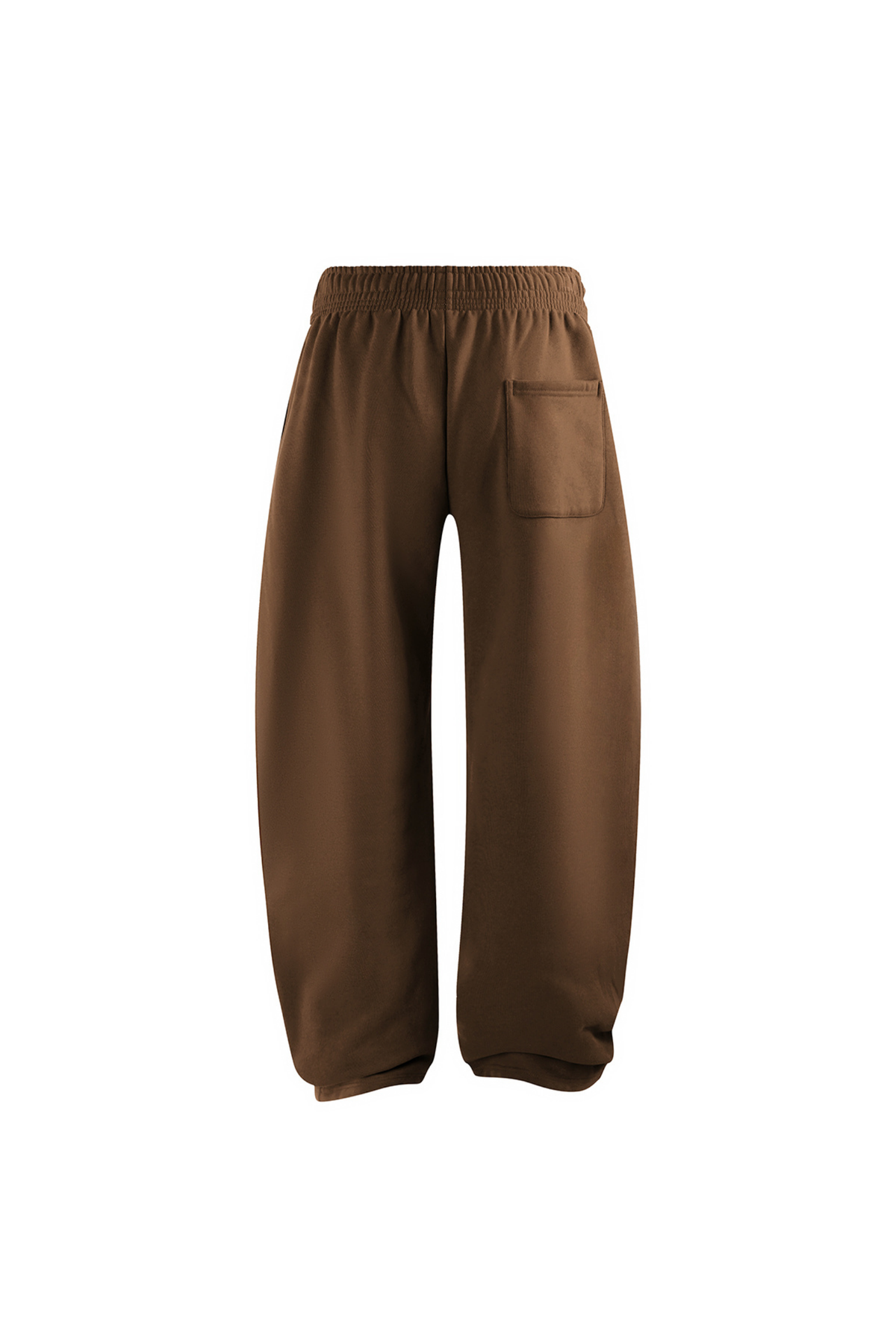 Brushed-Fleece Barrel-Leg Joggers in Brown – detail view