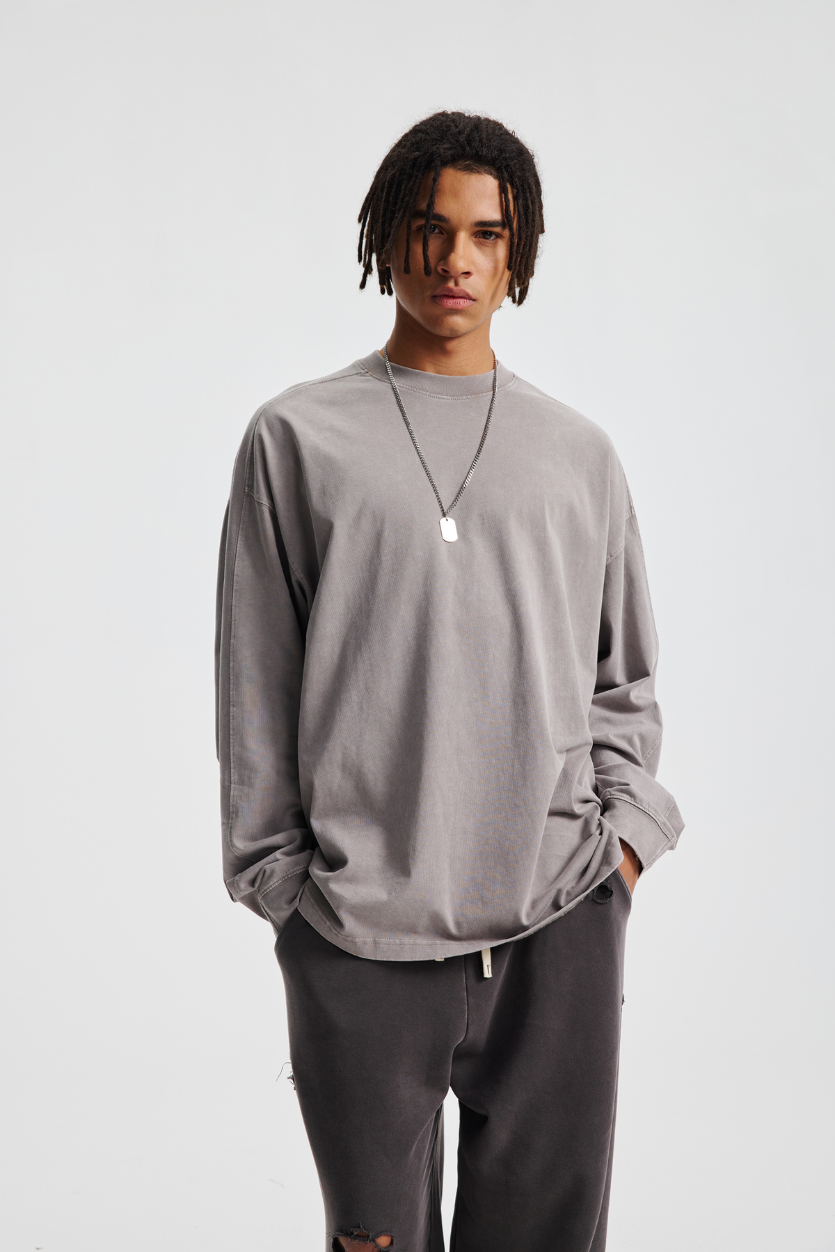 Panelled Long-Sleeve T-Shirt