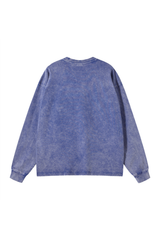 Distressed Washed Long-Sleeve T-Shirt