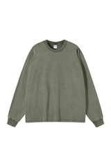 Distressed Washed Long-Sleeve T-Shirt