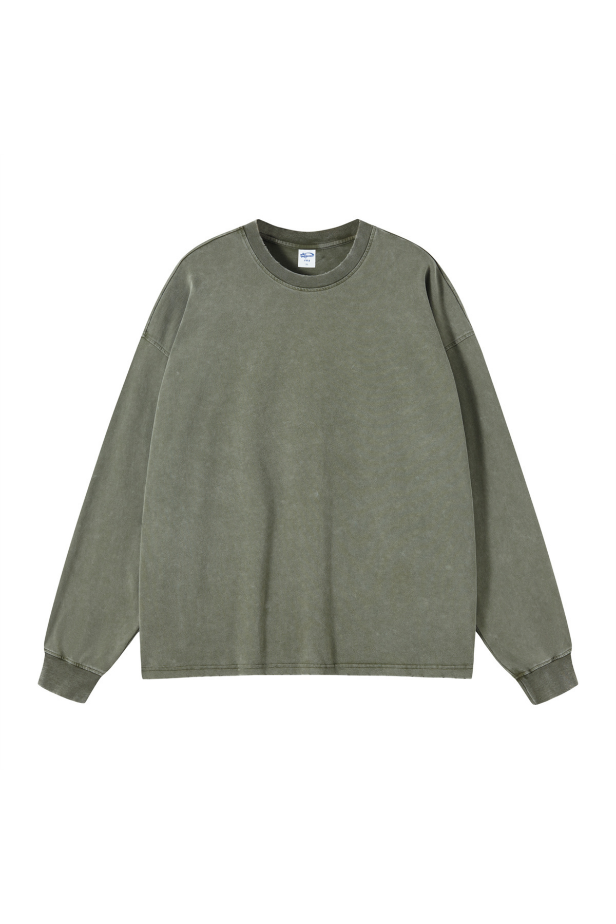 Distressed Washed Long-Sleeve T-Shirt