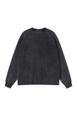 Distressed Washed Long-Sleeve T-Shirt